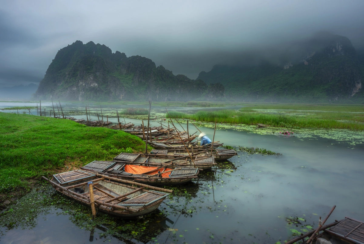 Rainy Morning at Van Long Nature Reserve - Ninh Binh